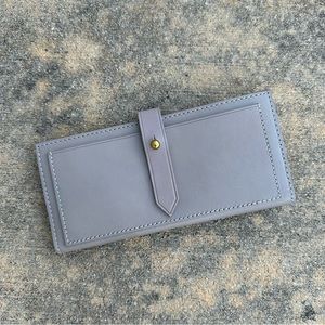 Madewell Leather Post Wallet Gray NEW!!!